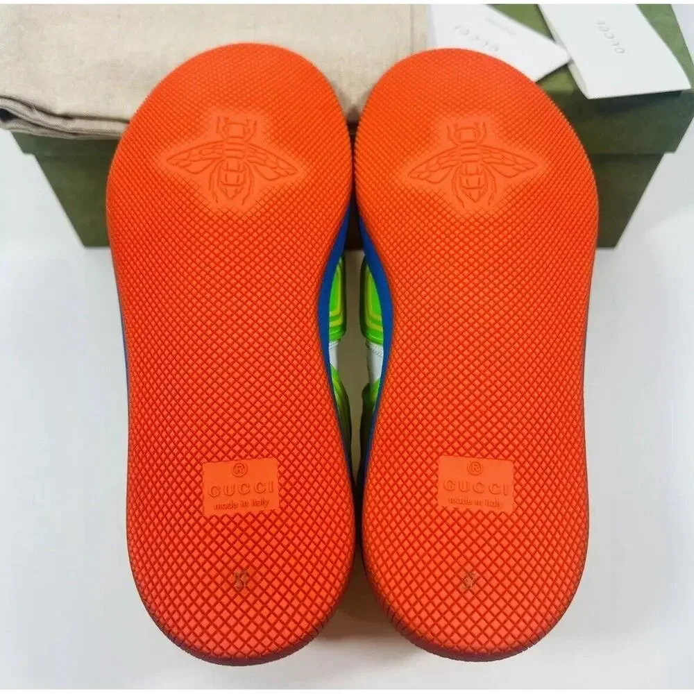 NIB Gucci Basket Dametra Women 37 US 7 High Top Sneaker Green White Purple $990 - Picture 11 of 12